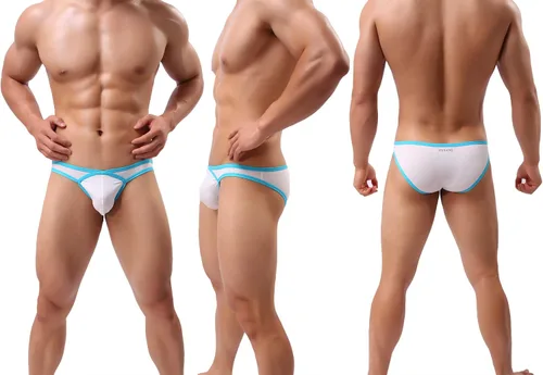 Vista 6 de Calzoncillos de bikini para hombre, paquete de ropa interior de microfibra sedosa