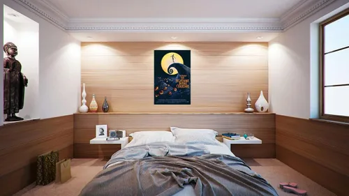 Vista 5 de Tim Burton's The Nightmare Before Christmas - Póster de película (estilo regular, color blanco) (tamaño: 24 x 36 pulgadas)