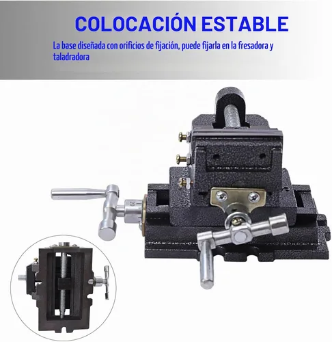 Vista 6 de Tornillo de prensa de taladro deslizante cruzado de 3 pulgadas, mesa de banco compuesto, abrazadera de carpintería, mesa deslizante cruzada