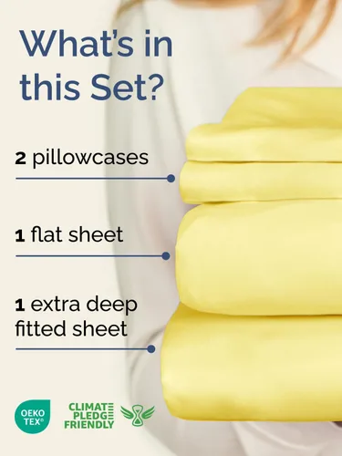Vista 175 de Extra Deep Twin XL Sheet Set - 3 Piece College Dorm Room - White 01-Blanco