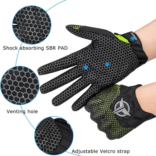 Vista 5 de Guantes de ciclismo para hombres y mujeres, guantes de ciclismo con pantalla táctil, guantes de ciclismo para bicicleta de montaña, para fitness
