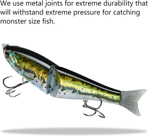 Vista 5 de Señuelos Bassdash SwimShad Glide articulados Swimbait Lubina Cachorro Salmón Trucha Almizclado Señuelo de Pesca