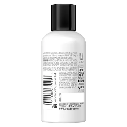 Vista 2 de TRESemmé Acondicionador rico en humedad, ceramida + ácido hialurónico, acondicionador de tamaño de viaje para cabello dañado, acondicionador