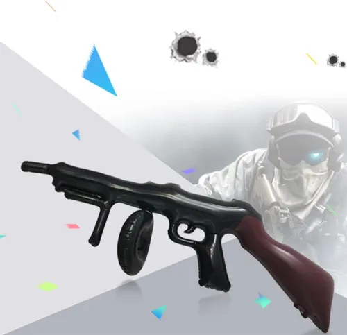Vista 3 de 4 piezas de accesorios inflables para armas, accesorios de disfraz, ametralladora inflable, fiesta temática de cosplay, decoración de cumpleaños