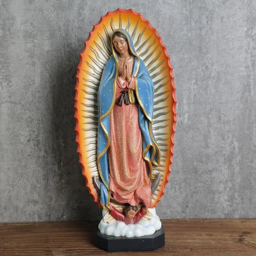 Vista 2 de Estatua católica BC de Nuestra Señora de Guadalupe, figura de la Virgen De Guadalupe, regalo religioso de la Santa Madre María para mamá, decoración