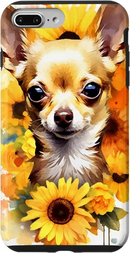 Vista 12 de Chihuahua Dog Watercolor Funda de girasol Chihuahua para iPhone 17