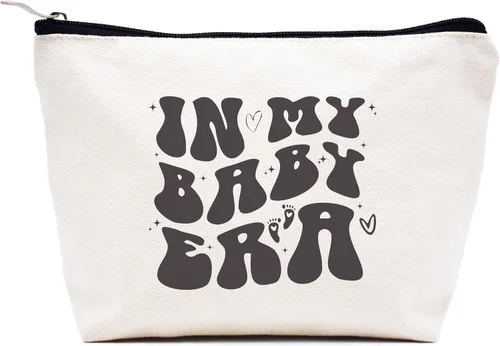 Vista 115 de LIBIHUA Bolsa de maquillaje para mujer, bolsa de cosméticos regalos para ella, bolsa de viaje femenina, Beige, 1 en mi era de Lacrosse Mom