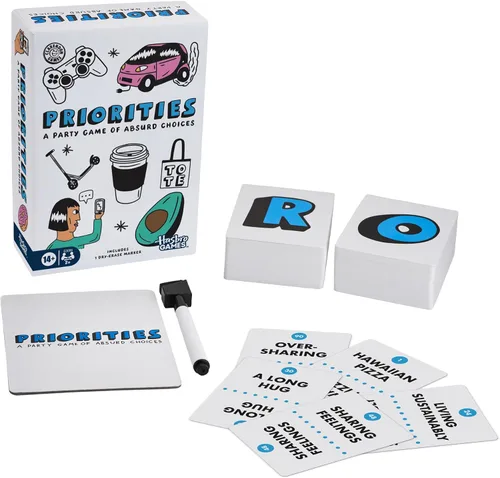 Vista 3 de Juego de prioridades de Hasbro Games Un juego de fiesta de opciones absurdas Divertidos juegos de cartas para adultos y adolescentes A partir