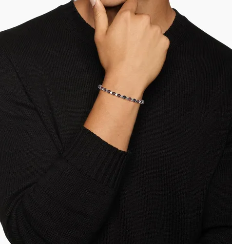 Vista 3 de GAVU Pulsera de cuentas de piedra para hombre con cierre de acero inoxidable