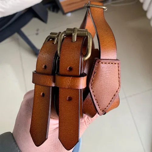 Vista 2 de Leather Suspenders For Men Y Back Design Adjustable Brown Genuine Leather Suspenders Personalized groomsmen gifts