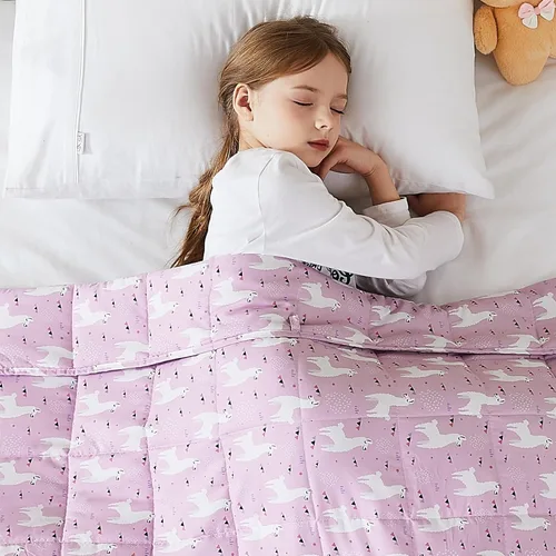 Vista 34 de L'AGRATY Manta con peso de 5 libras, para regazo, manta pequeña y portátil para adultos, refrescante, para viajar, relajarse y dormir, para todas