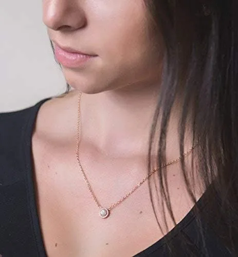 Vista 3 de A+O Collar de la amistad Collar de circonita cúbica en oro, oro rosa, plata de ley