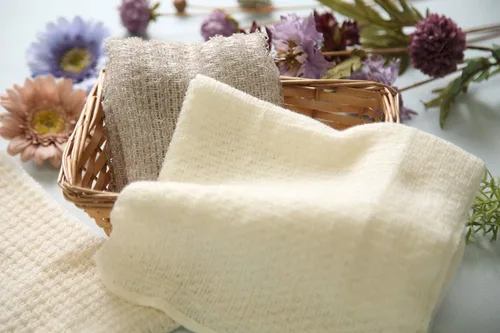 Vista 4 de Toalla exfoliante [fabricada en Japón] Depurador de espalda de ducha, toalla exfoliante corporal a base de plantas (lino)