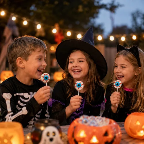 Vista 8 de Fruidles Piruletas de Halloween con forma de globo ocular, rellenos de bolsas de fiesta de truco o trato (paquete de 12)
