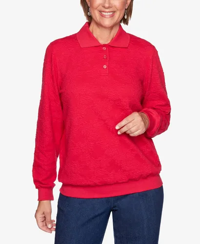 Vista 5 de Alfred Dunner Top jacquard floral de talla grande para mujer