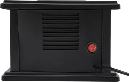 Vista 5 de Calentador eléctrico de chimenea, 350 W, llama 3D, calentador de aire pequeño, temperatura y temporizador y velocidad del aire, estufa eléctrica