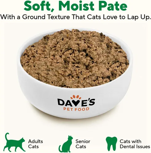 Vista 8 de Dave's Pet Food Alimento húmedo para gatos sin granos (fórmula de pollo), hecho en Estados Unidos, naturalmente saludable, alimentos enlatados