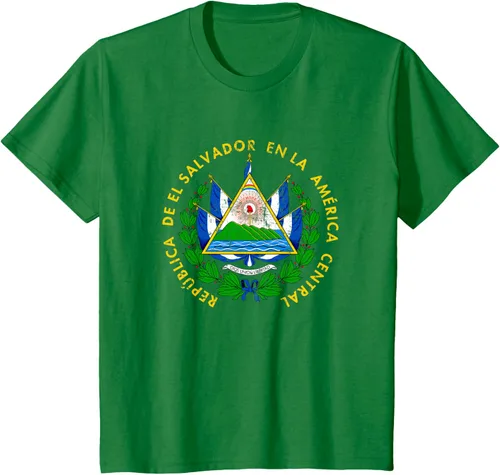 Vista 51 de Escudo de armas de El Salvador Salvadoran Distressed Design T-Shirt