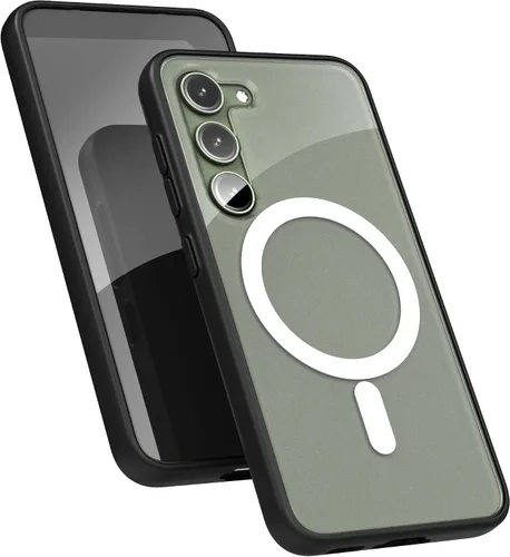Vista 8 de ENCASED Funda magnética diseñada para Samsung Galaxy S23, compatible con carga MagSafe y accesorios, transparente/negro (versión 2023)