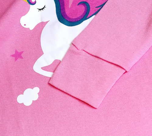 Vista 6 de Pijama para niña pequeña, con caballo, 100 % algodón, talla de 2 a 12 años, Navidad