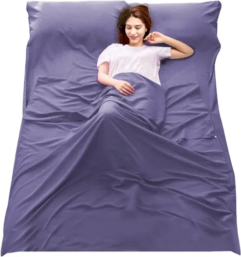 Vista 11 de Sleeping Bag Liner, Camping Travel Home Bed Sheet Compact Sacks Lightweight Breathable Machine Washable Travel Sheet, Multi Size Foldable Pouch