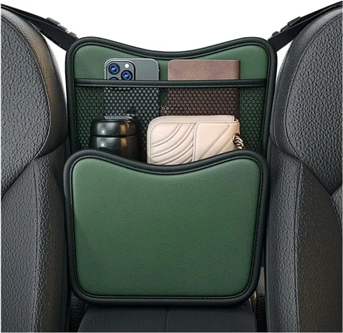 Vista 8 de Organizador de Almacenamiento para Automóvil Entre Asientos, Organizador de Almacenamiento Colgante de Cuero para Consola de Automóvil con Bolsillo
