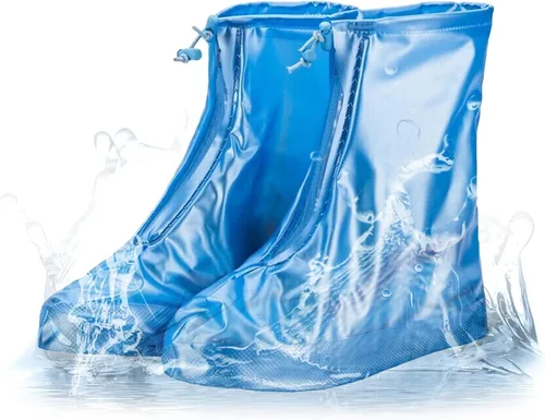 Vista 11 de Fundas impermeables para botas de lluvia, con control de arena, antideslizantes, suela de goma de PVC, reutilizables, botas de lluvia y nieve