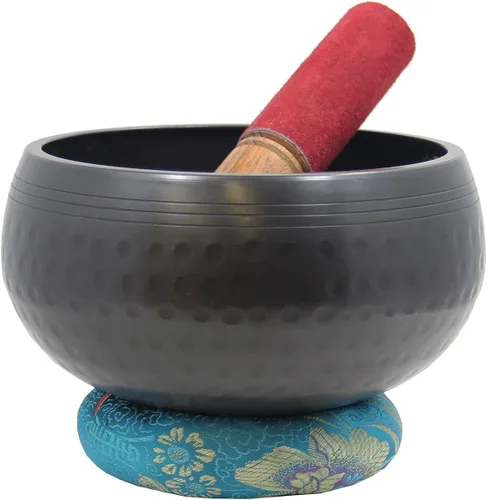 Vista 7 de DharmaObjects Juego de mazo tibetano martillado a mano de 4.5 pulgadas Oro