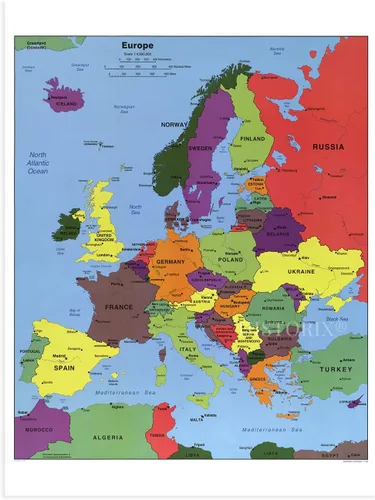 Vista 7 de HISTORIX - Póster del mapa de Europa 2004, 18 x 24 pulgadas, decoración artística de pared