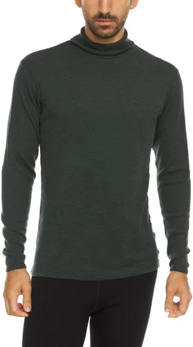 Vista 11 de 100% lana merino para hombre, cuello alto, capa base de manga larga de peso medio