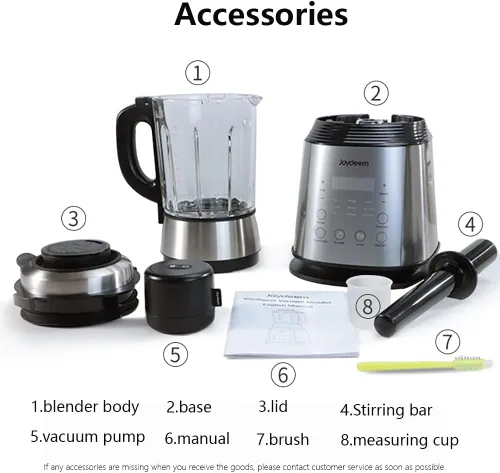 Vista 3 de Joydeem Batidora de encimera VK-1802, licuadora de cocina para sopa de leche de soja, gachas de avena y batido, exprimidor con bomba de vacío