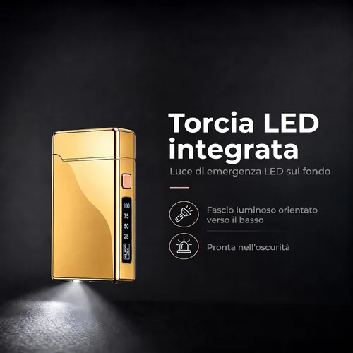 Vista 5 de SKRFIRE Premium Double Arc Electric Lighter with Smart LED Digital Display, Battery Display, Windproof, USB Rechargeable, Flameless Plasma Lighter
