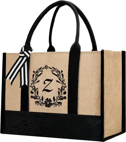 Vista 62 de Bolsa de mano personalizada de yute para mujeres, regalos para el día de la madre, regalo de Navidad de cumpleaños para mujeres y amigas