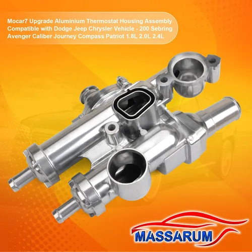 Vista 4 de Conjunto de carcasa de termostato de aluminio compatible con vehículo Dodge Jeep Chrysler - 200 Sebring Avenger Caliber Journey Compass Patriot 1.8L