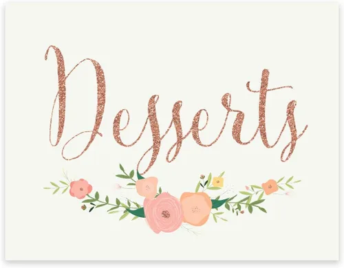 Vista 68 de Andaz Press Letreros de fiesta de boda, purpurina de oro rosa sintético con flores, 8.5 x 11 pulgadas, resalta tu versículo bíblico favorito