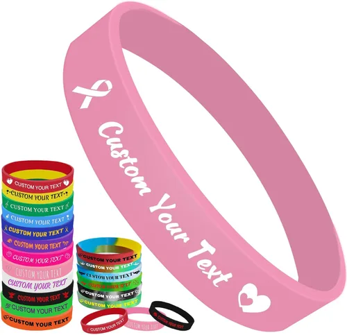 Vista 15 de Pulseras de silicona personalizadas Pulseras de goma de aduana a granel para eventos con texto de logotipo, pulseras personalizadas, regalos