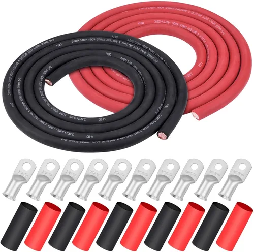 Vista 23 de iGreely Alambre Calibre 6 AWG 20 Pies Negro + 20 Pies Rojo Batería de Soldadura Cable Ultra Flexible de Cobre Puro + 5 pzs de Conectores de Terminal