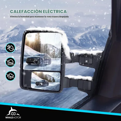 Vista 5 de Espejos de remolque con calefacción eléctrica ahumada compatibles con Ford Super Duty (2008-2016), espejos laterales de remolque extendidos