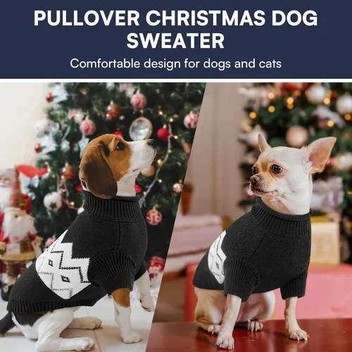 Vista 6 de Queenmore Suéter cálido para perro, ropa de punto suave para mascotas, suéter de punto, ropa de invierno para perros pequeños y medianos, gatos