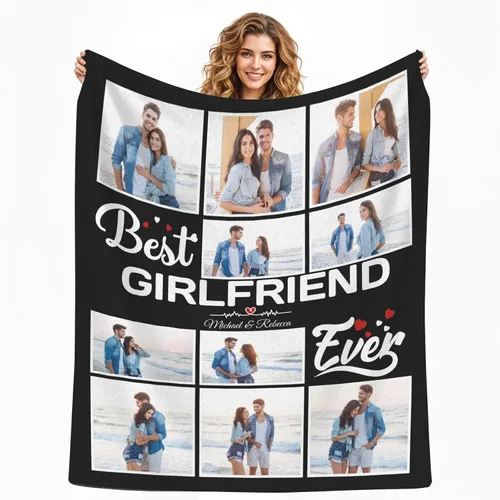 Vista 20 de HUGLAZY Manta personalizada con fotos y texto, manta de franela para parejas de adultos, regalo para cumpleaños, Día del Padre, Día de la Madre, Día