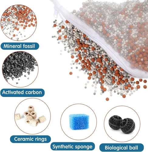 Vista 6 de Shappy 15 bolsas de malla de filtro de acuario de 3 tamaños, 150 micrómetros de filtro fino, bolsas con cremallera para biosferas de carbón