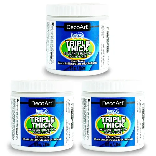 Vista 10 de DecoArt Triple Thick Gloss Glaz, Botella de 8 fl oz, Blanco Azul