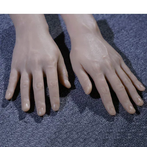 Vista 3 de 2 herramientas de manicura para manos de práctica suave, de silicona flexible, para manos protésicas, los dedos se pueden doblar, reutilizables