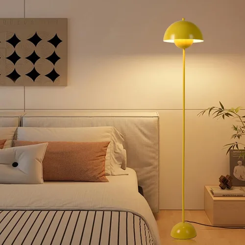Vista 5 de Lámpara de pie moderna para dormitorio, lámparas de pie altas para sala de estar, lámpara de pie LED bohemia para oficina, lámparas de pie Amarillo