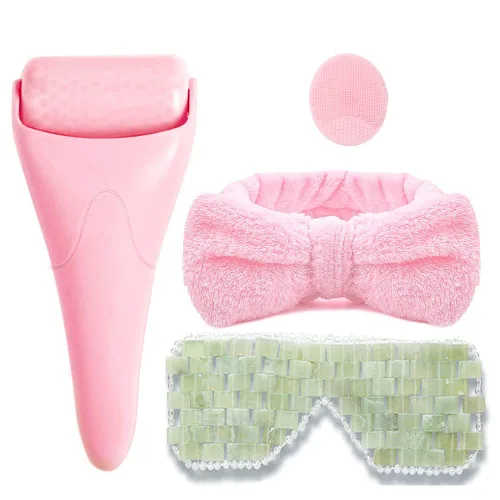 Vista 6 de Rodillo de hielo para moldeador facial, masajeador facial, herramientas para el cuidado de la piel para antiarrugas, hielo frío, rodillo facial