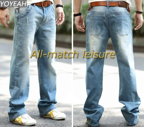 Vista 6 de YOYEAH Jeans holgados y rectos para hombre de ajuste regular