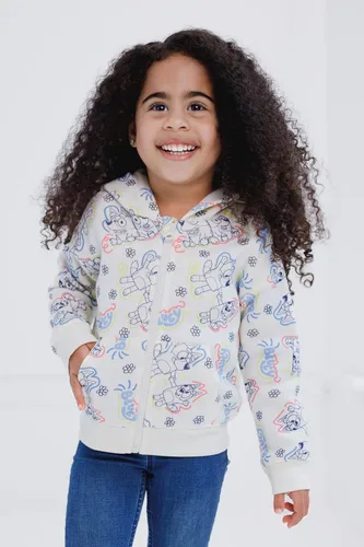 Vista 2 de Bluey Sudadera con capucha de sherpa con cremallera para cosplay, para niños de pequeño a grande (2T - 10-12)