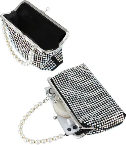 Vista 3 de Evevictor Bling Clutch Purse for Women, Rhinestone Crossbody Handbag, Shiny Evening Bags, Fashion Money Handbag