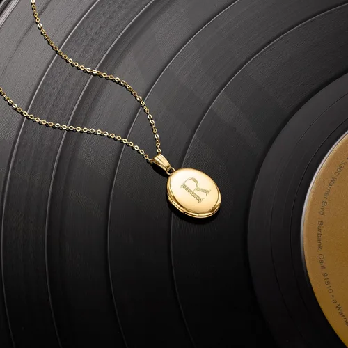 Vista 3 de Ross-Simons 10kt Yellow Gold Personalized Oval Locket Necklace
