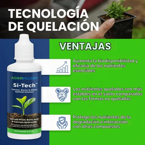 Vista 5 de AgroMagen, Si-Tech Solución nutritiva de sílice, ácido monosilícico para plantas con tecnología de quelación (4 onzas líquidas)